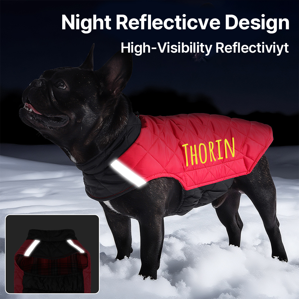 Personalized Pets Reversible Warm Chalet Jacket | BKPet208
