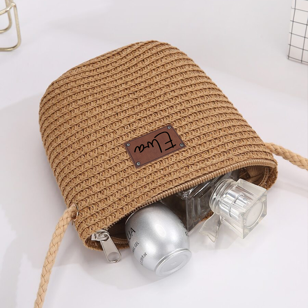 Personalized Lovely Straw Bucket Beach Hats with Matching Purse for Comfort & Unique | CWBeach87