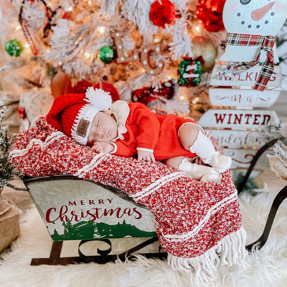 Personalized Leather Patch Christmas Santa Hat | MCGift116