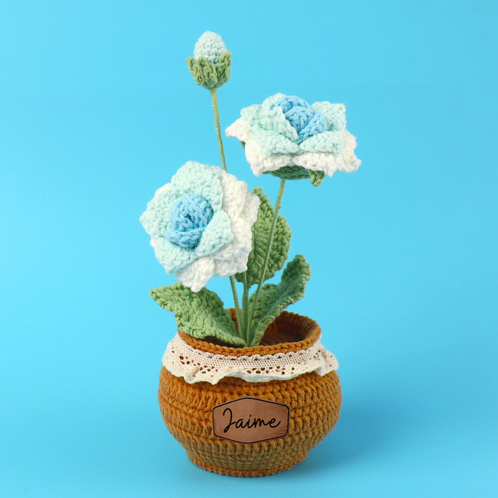 Personalized Crochet Flower in the Pot｜Gift For Mom  | CWMom17