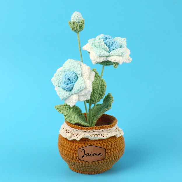 Personalized Crochet Flower in the Pot｜Gift For Mom  | CWMom17