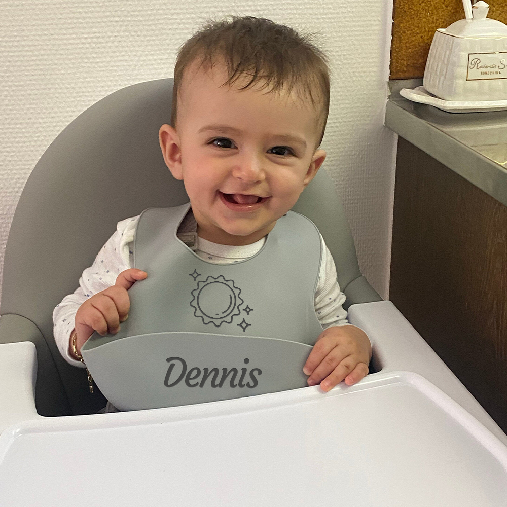Personalized Baby Reusable Food Grade Silicone Bib | CWBaby299