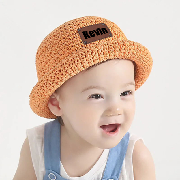 Personalized Colorful Leather Patch Straw Hat for Comfort & Unique | CWBeach88