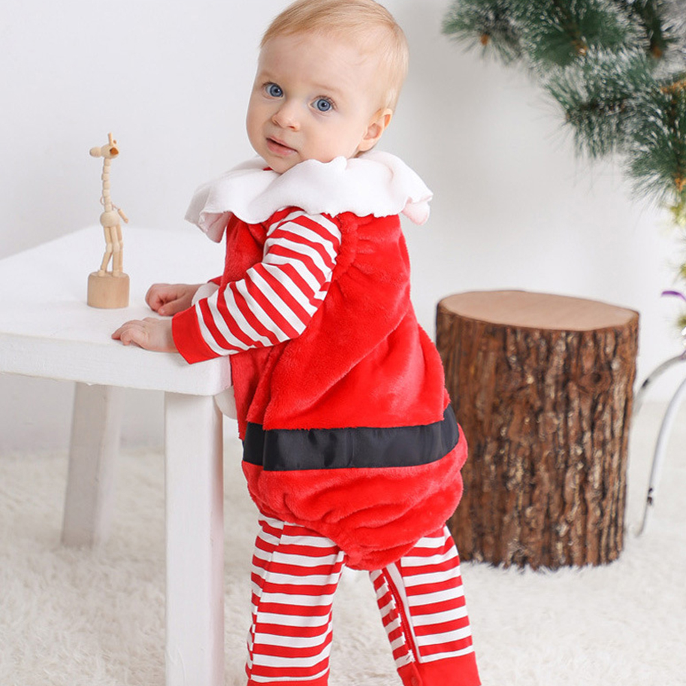Personalized Leather Patch Newborn Baby Christmas Outfits | MCGift153