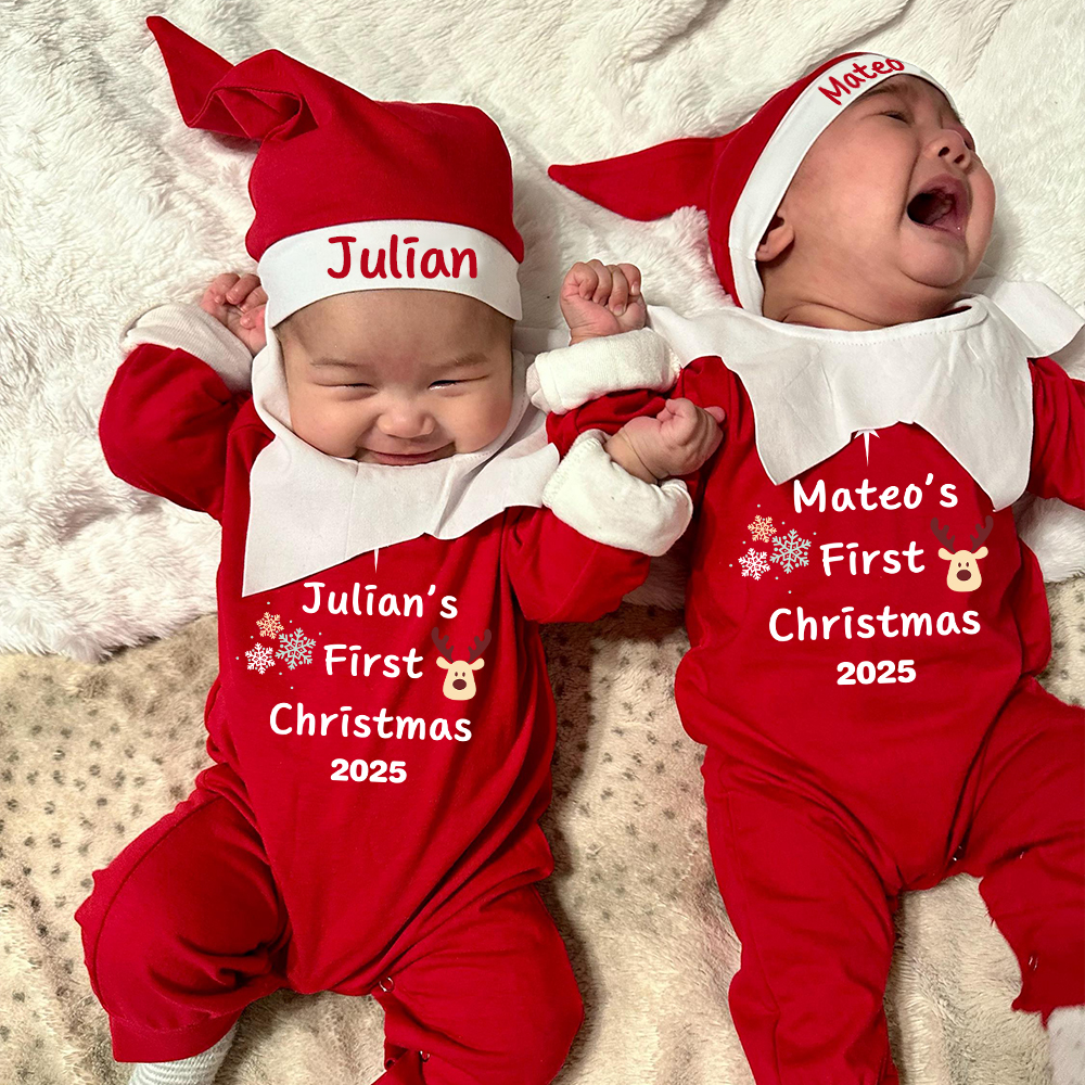 Personalized Christmas Newborn Prop Set Lovely Outfit | MCGift168