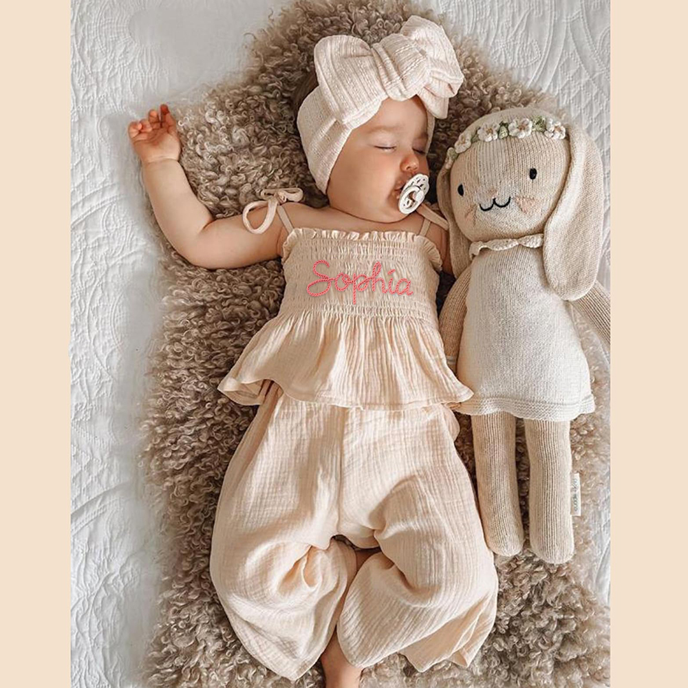 Personalised Hand Embroidery Toddler Girl Outfit | CWBaby313