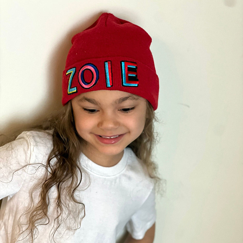 Personalized Colourful Funky Letter Patch Beanies For Kid & Adult | HSKid66