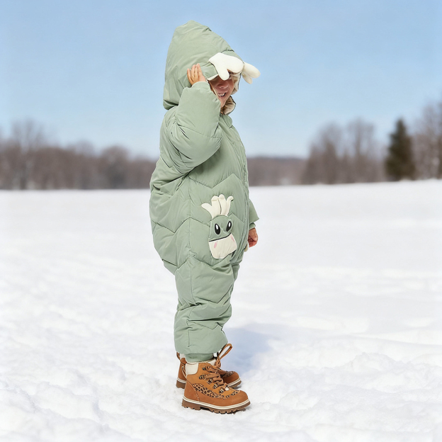 Personalized Baby Antler Lightweight Down Cotton Romper | CWBaby326