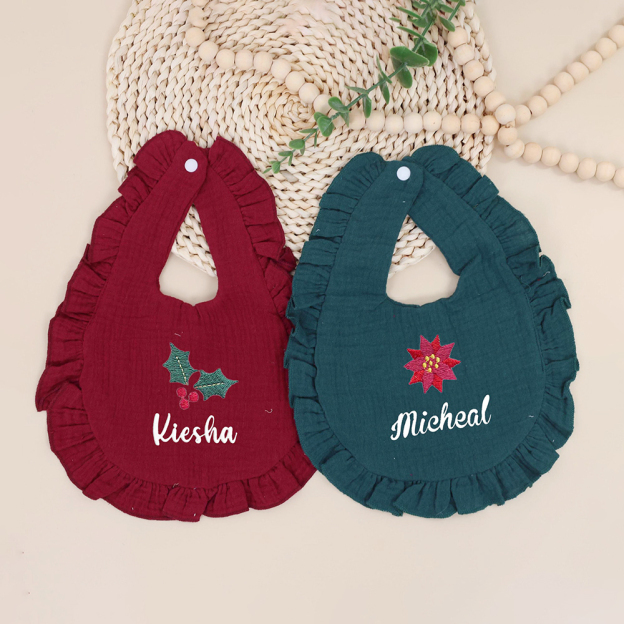 Personalized Embroidered Baby Christmas Bib | MCGift191
