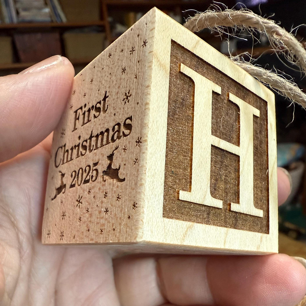 Personalized Wooden Baby First Christmas Block Ornament | MCGift200