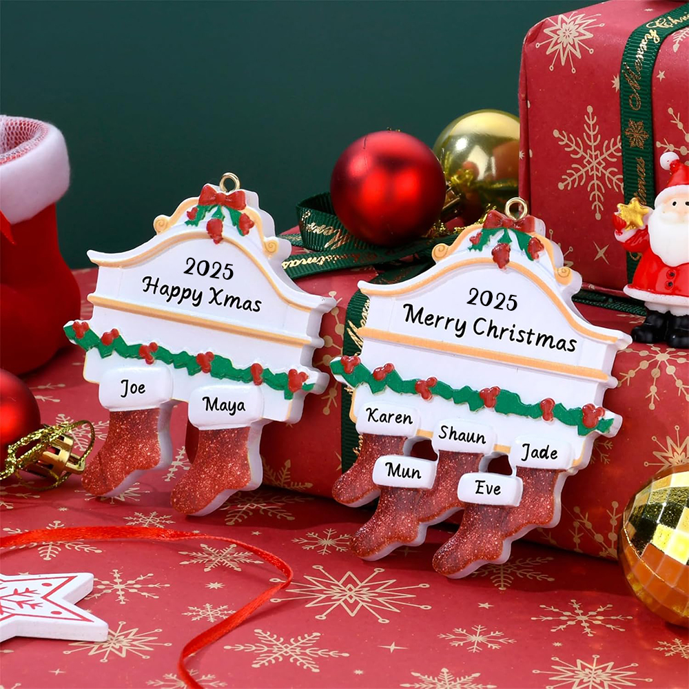 Personalised Stocking Family Christmas Ornament | MCGift204