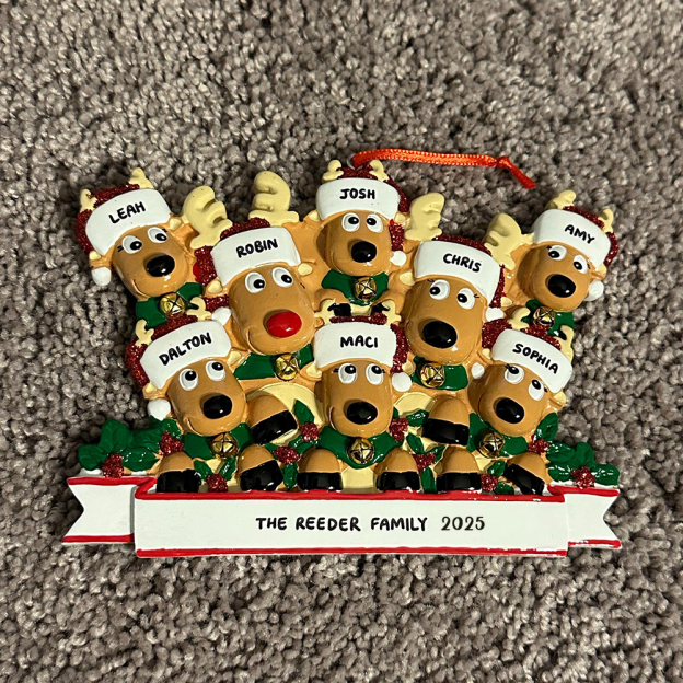 Personalised Elk Family Christmas Ornament | MCGift205