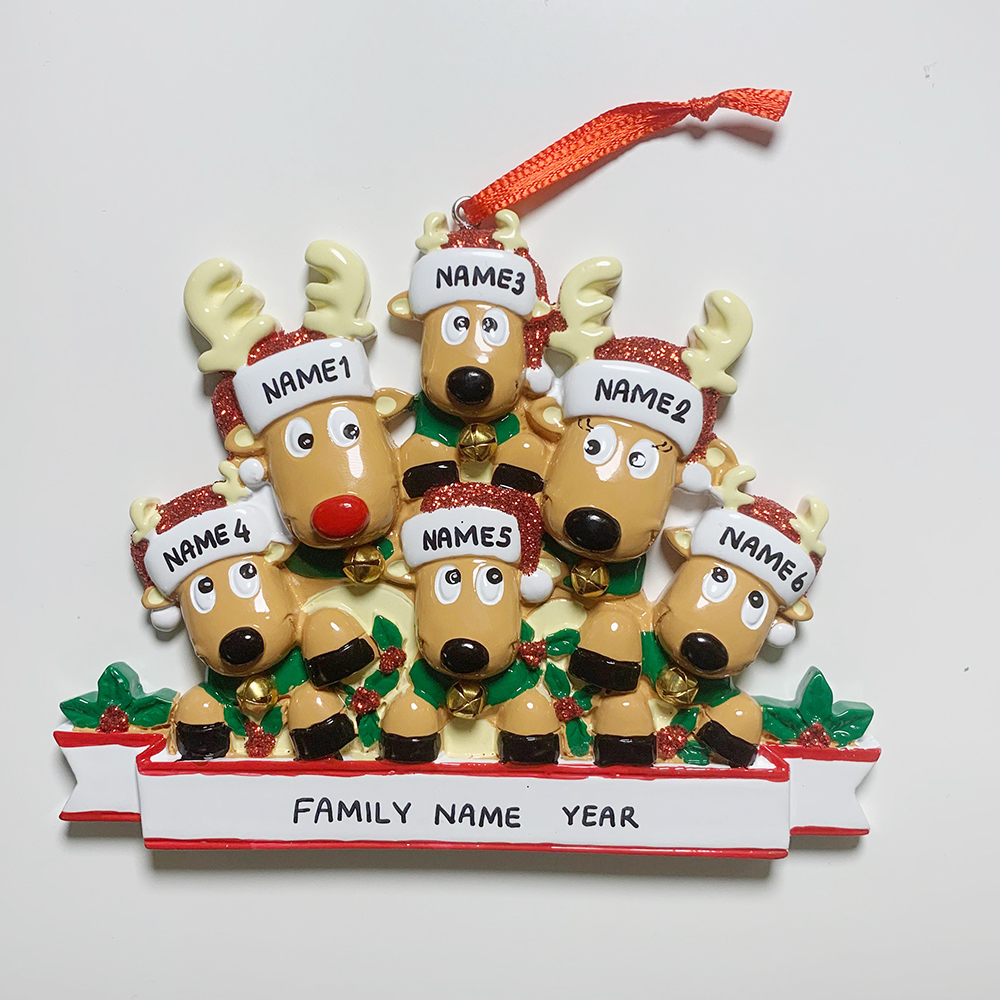 Personalised Elk Family Christmas Ornament | MCGift205