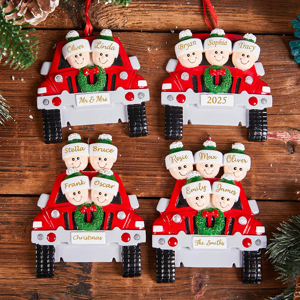 Personalised Car Family Christmas Ornament | MCGift206