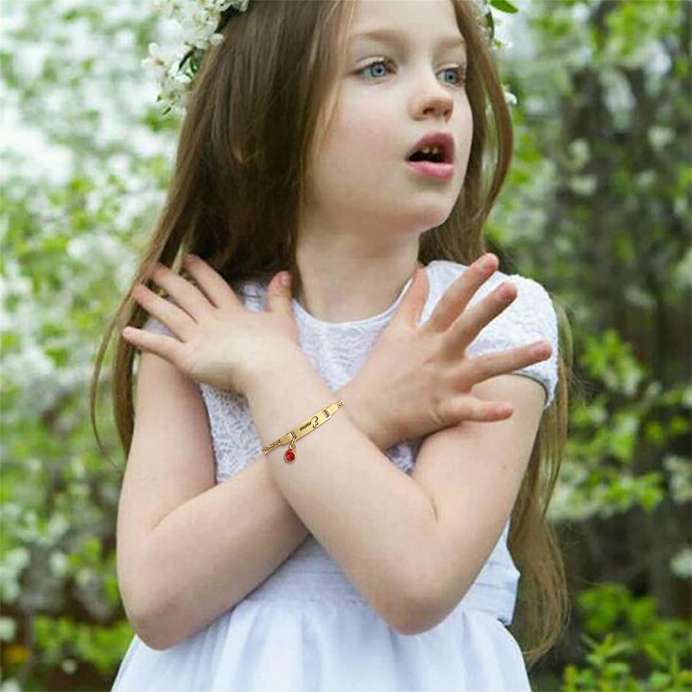 Personalized Baby Birthstone Bracelet | CWBeach338