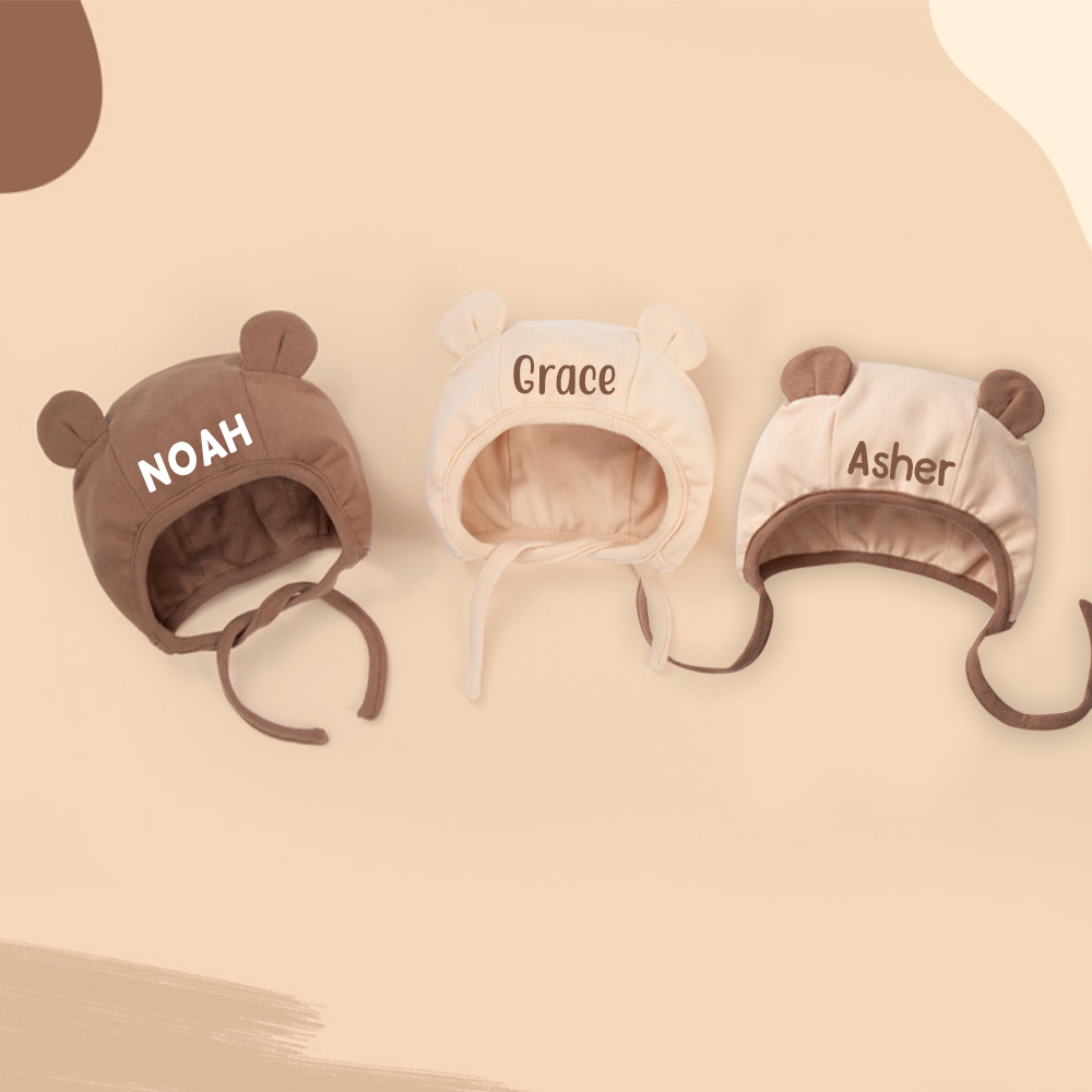 Personalized Lovely Bear Ear Protection Warm Hat | HSKid74