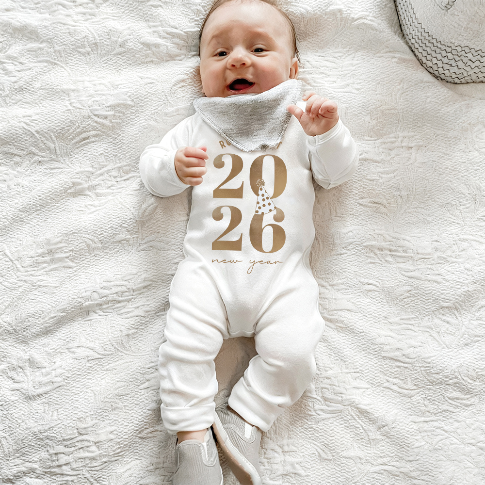 Personalized Baby 1st New Year Romper and Hat Set | CWBaby344