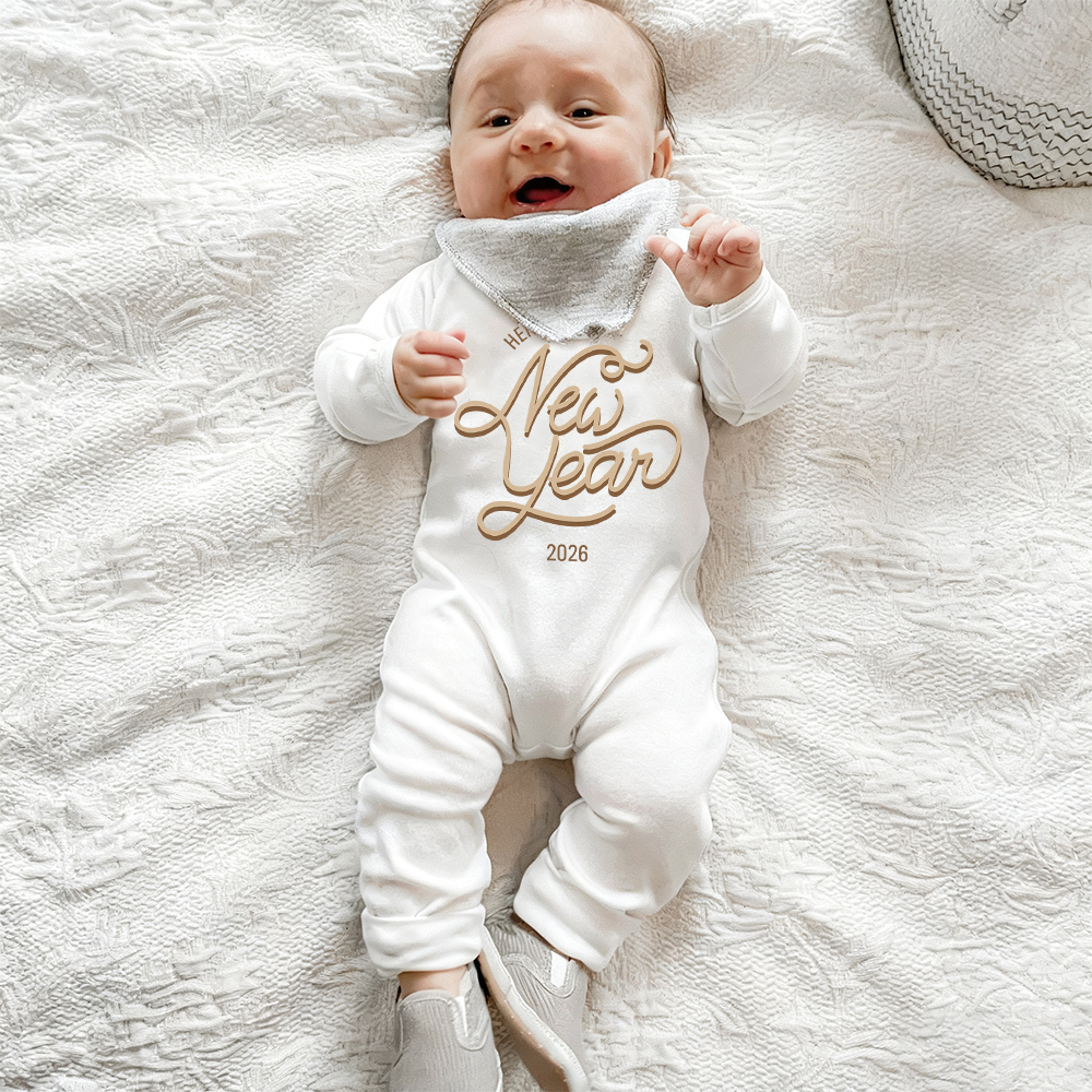 Personalized Baby 1st New Year Romper and Hat Set | CWBaby345