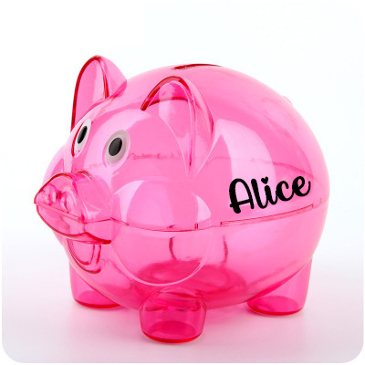 Personalized Kids Transparent Cute Piggy Bank | CWToy164