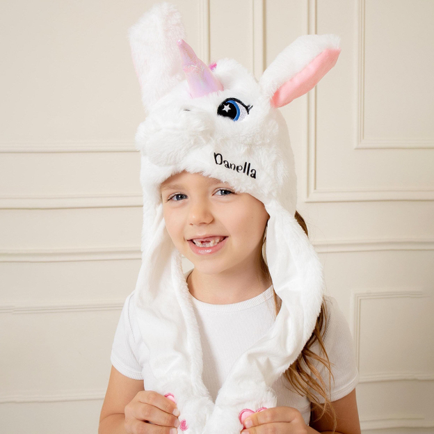 Personalized Embroidery Funny Ears Moving Plush Hat | HSKid79