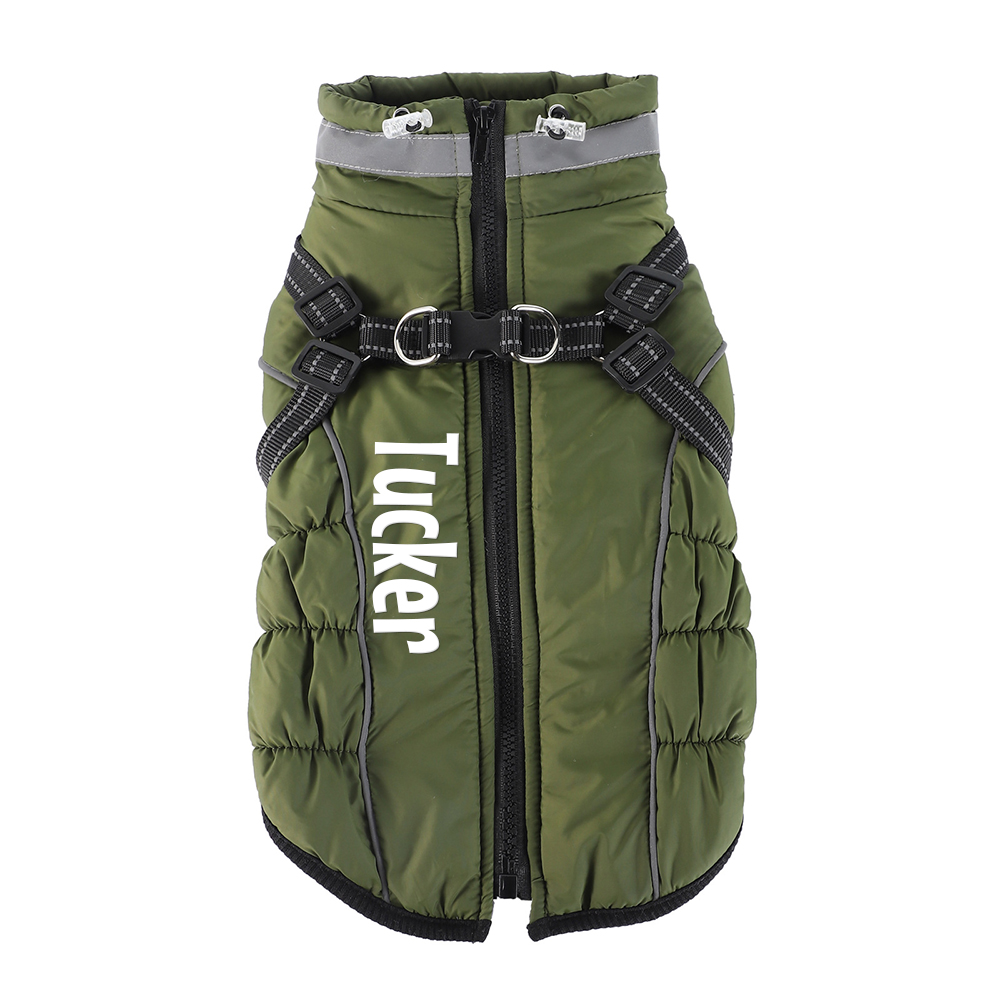 Personalized Pet Winter Warm Windproof Puffer Night-reflective suspender Jacket | BKPet266
