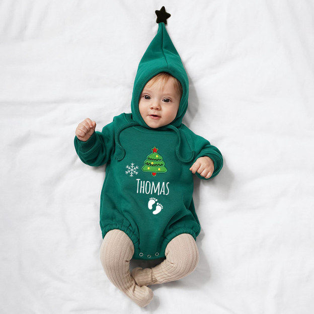 Personalized Baby Christmas Extram-warm Short Plush Outfit Set | MCGift363