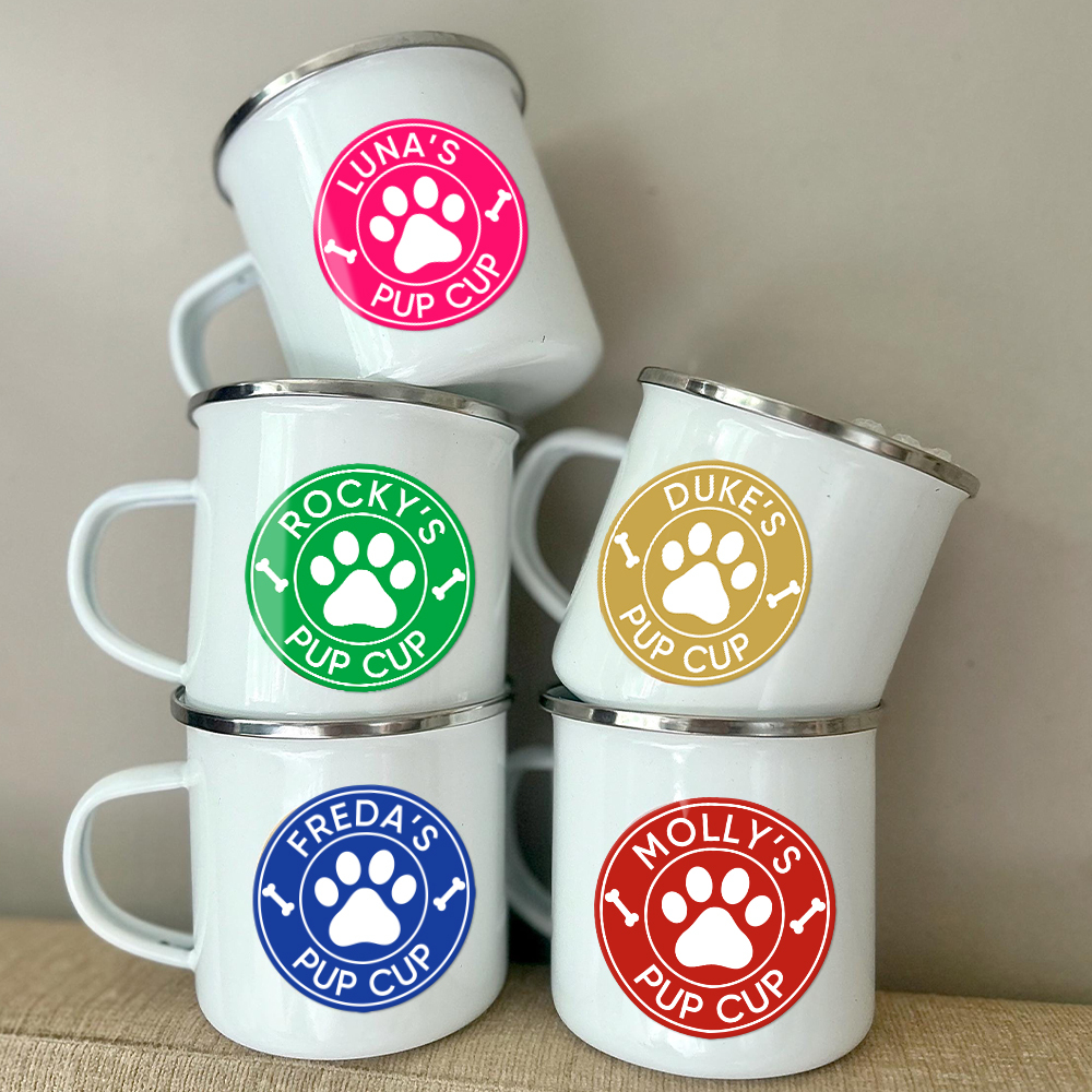 Personalised 12oz Pet Enamel Reusable Pup Cup Mug | BKPet280