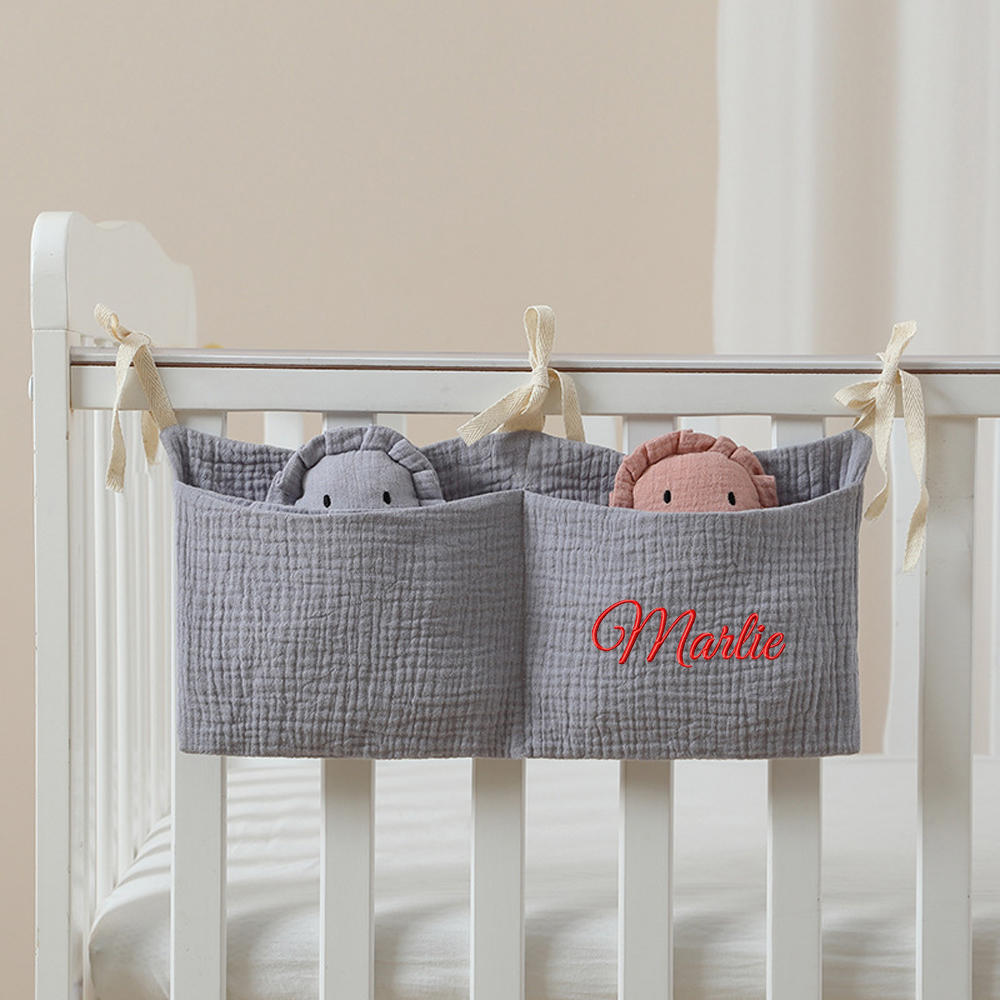 Personalised Embroidery Baby Bed Pocket Accessorise & Diapers Storage | CWBaby58