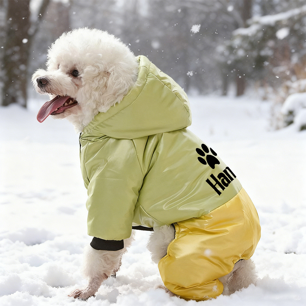 Personalized Pet Winter Warm Windproof Puffer Jacket | BKPet286