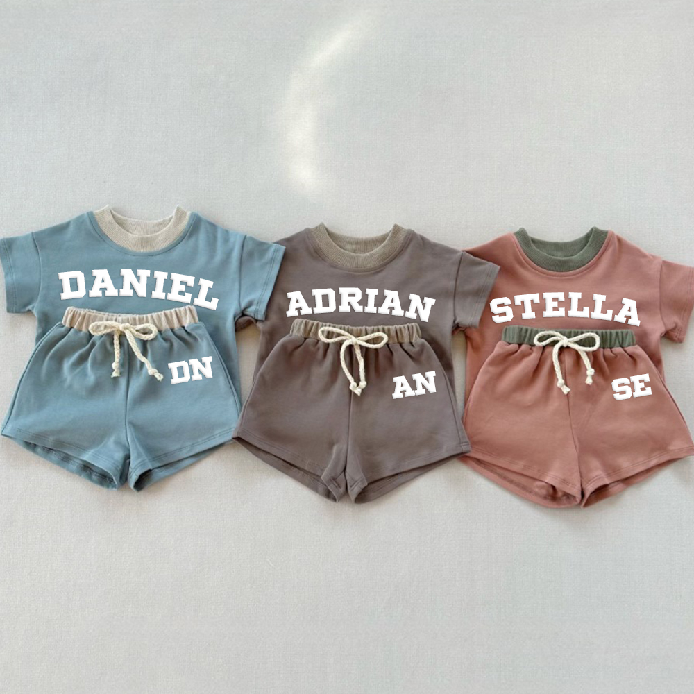 Personalized Embroidery Baby Cotton Cozy Soft Colourful Outfit Set | CWBaby380
