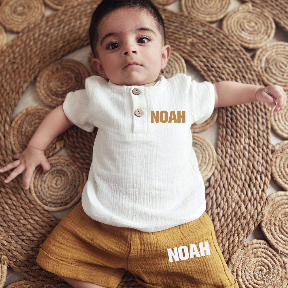 Personalized Baby Cotton Cozy Soft Outfit Set | CWBaby386