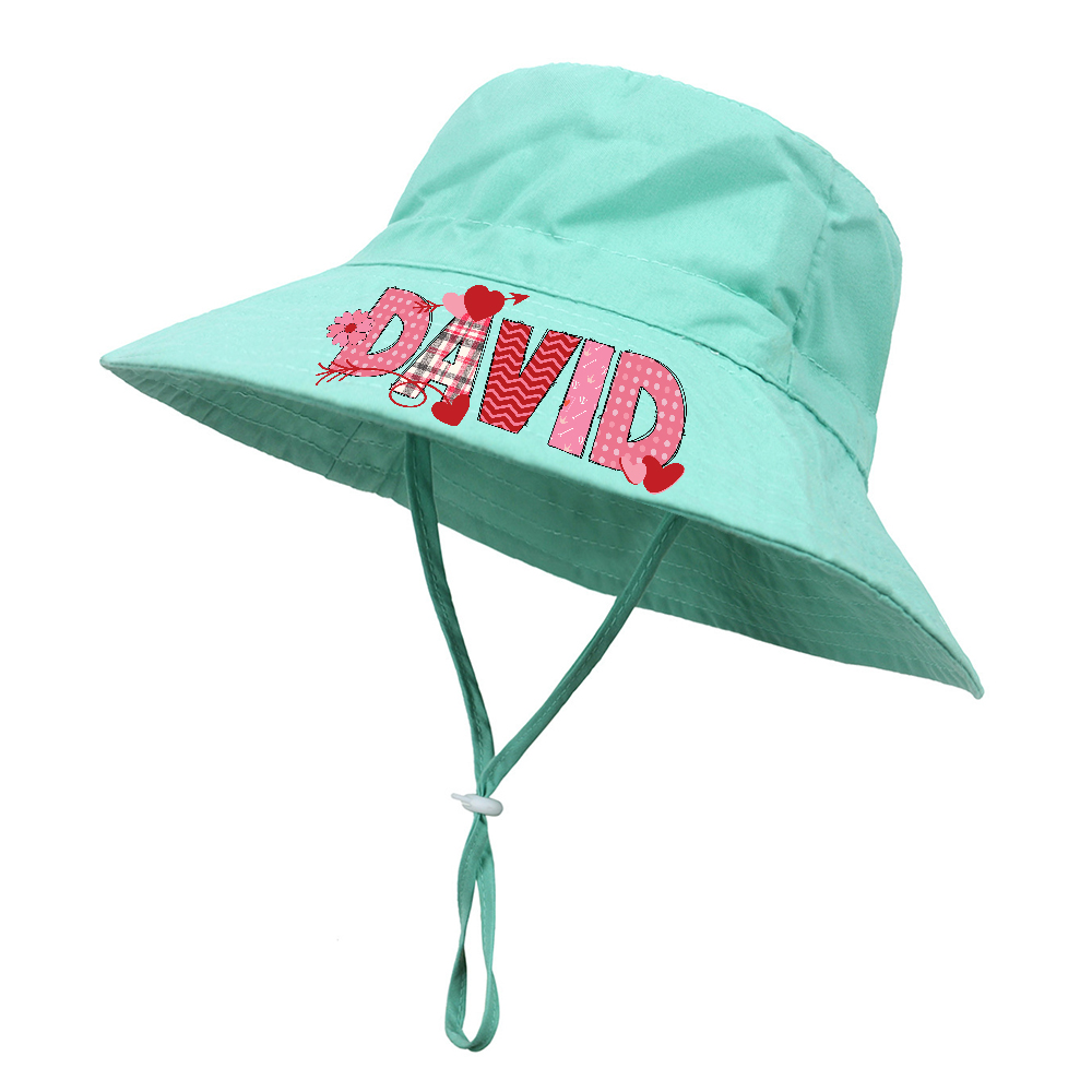 Personalized Valentine's Summer Sun Protection Bucket Hat | ValGift01