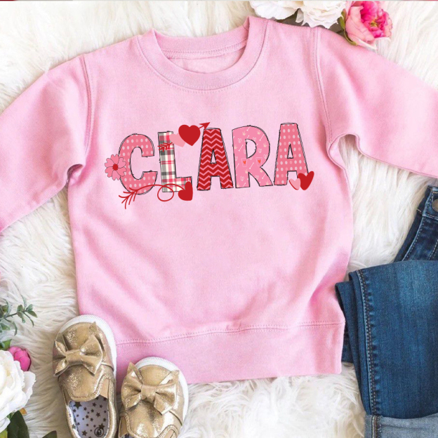 Personalized Valentine's Matching Sweatshirt For Girl & Mommy | ValGift02