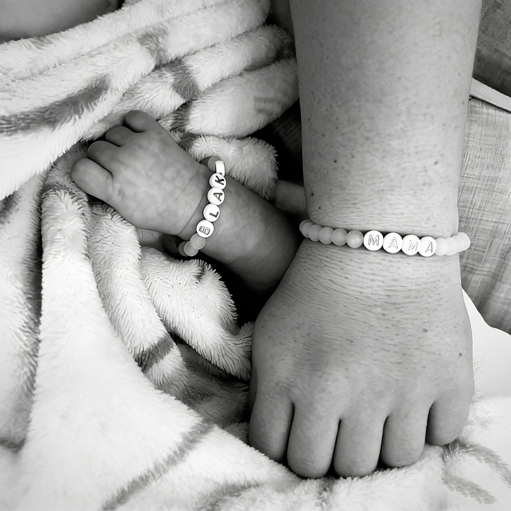 Personalized Baby Jewelry Rose Quartz Bracelet | CWBeach206