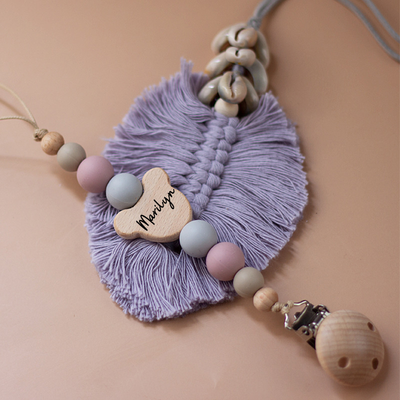 Personalized Baby Pacifier Color Bead Clip | CWBaby63