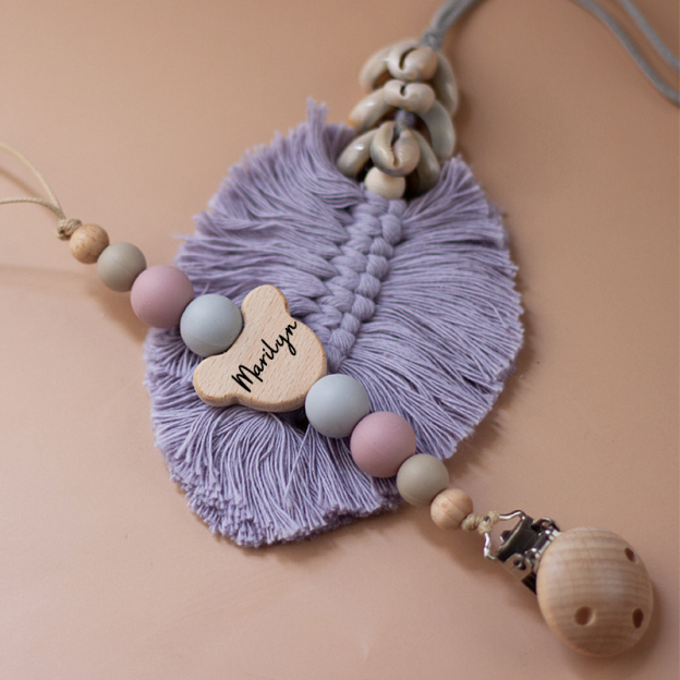 Personalized Baby Pacifier Color Bead Clip | CWBaby63