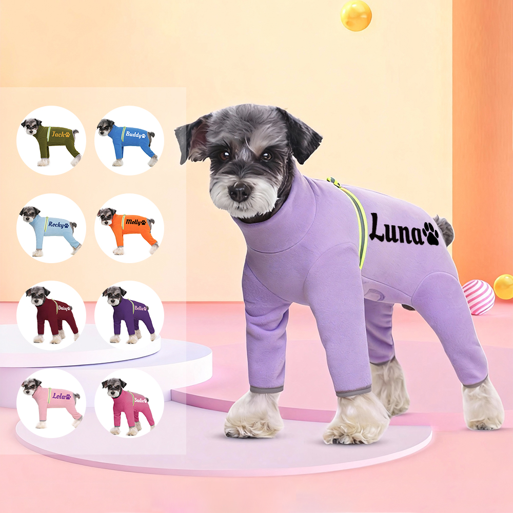 Personalized Pet Winter Warm Fleece Long Sleeve Sweater | BKPet312