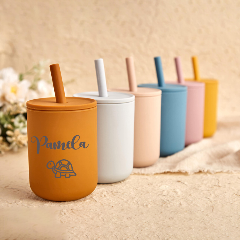 Personalised Baby Food Grade Sippy Silicone Cup  | CWBaby65