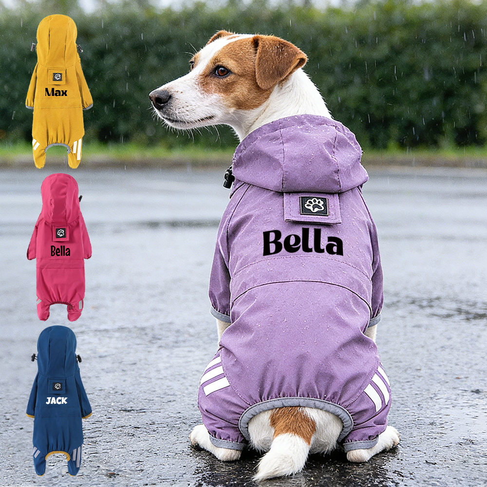 Personalized Pet Waterproop Raincoat with Hood | BKPet346