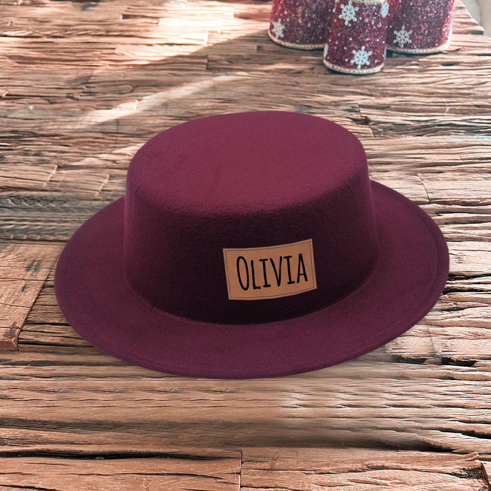 Personalized Leather Patch Jazz Hat for Comfort & Unique | CWBeach104