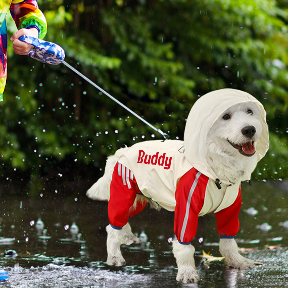 Personalized Pet Waterproof Raincoat with Hood | BKPet366