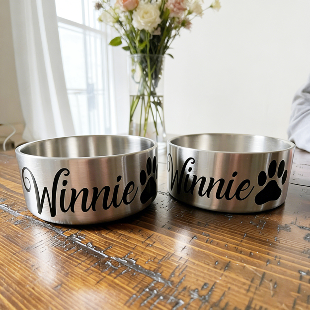 Personalized Pet Stainless Steel Anti-slip Thickened Food Bowl | BKPet369