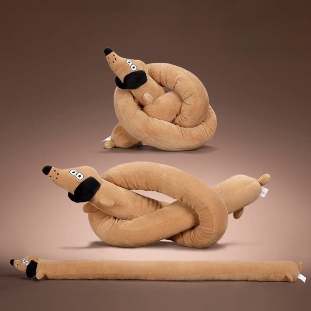 Plush Pretzel Dachshund squeaky Dog Toys | BKPet383