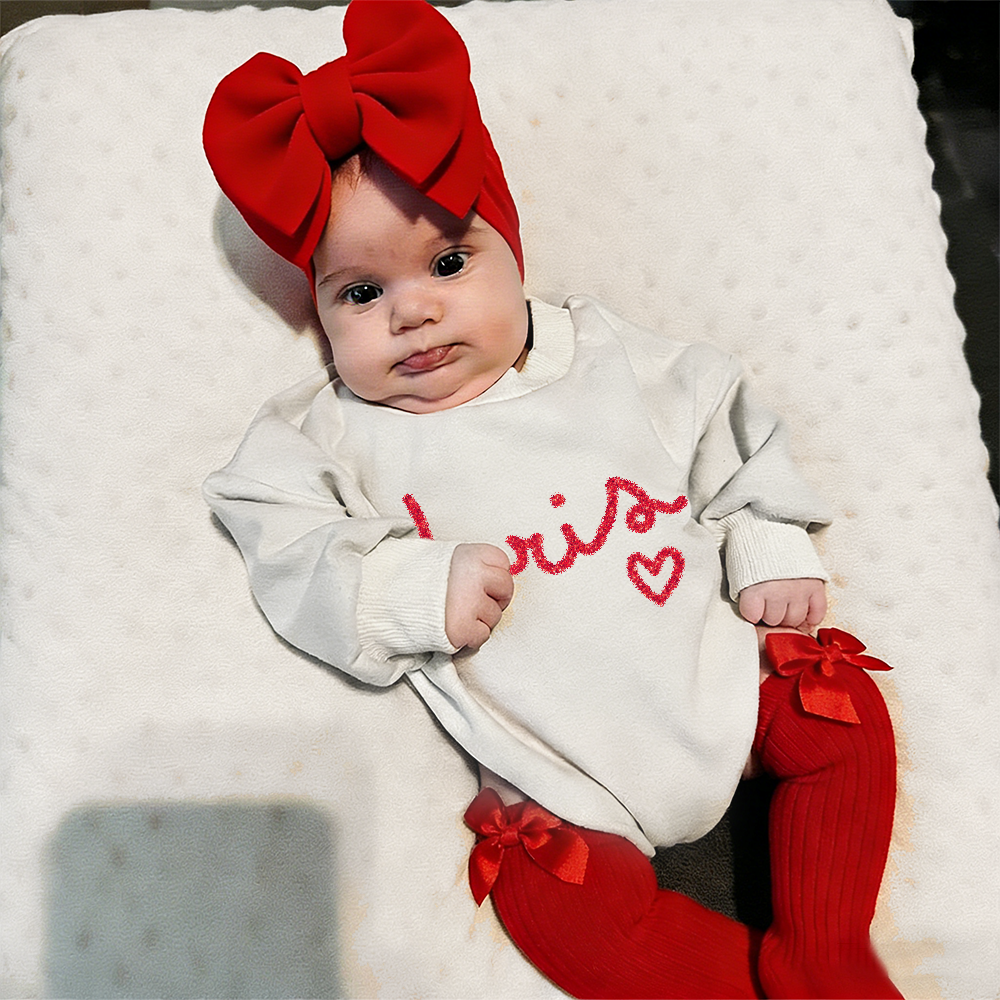 Personalized Valentines Baby Girl Outfit Set | ValGift14