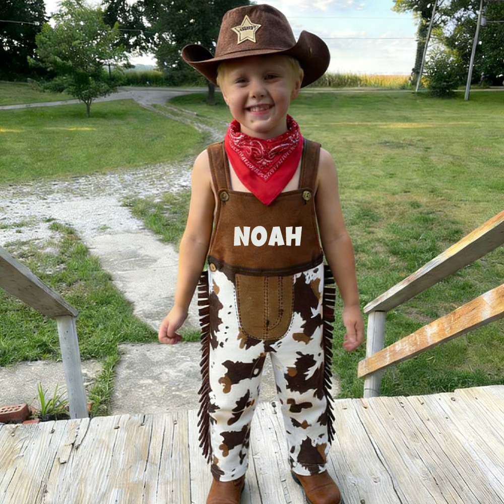 Personalized Toddler Cowboy Brown Western Rodeo Outfit Set | CWBaby400