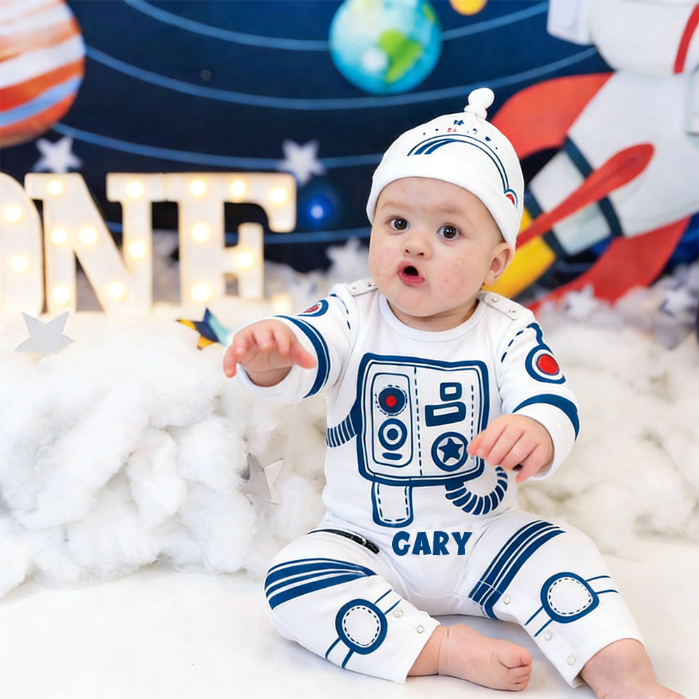 Personalized Baby Space Suit and Hat Set | CWBaby401