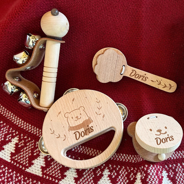Personalized Wooden Baby Montessori Music Toy | CWToy175
