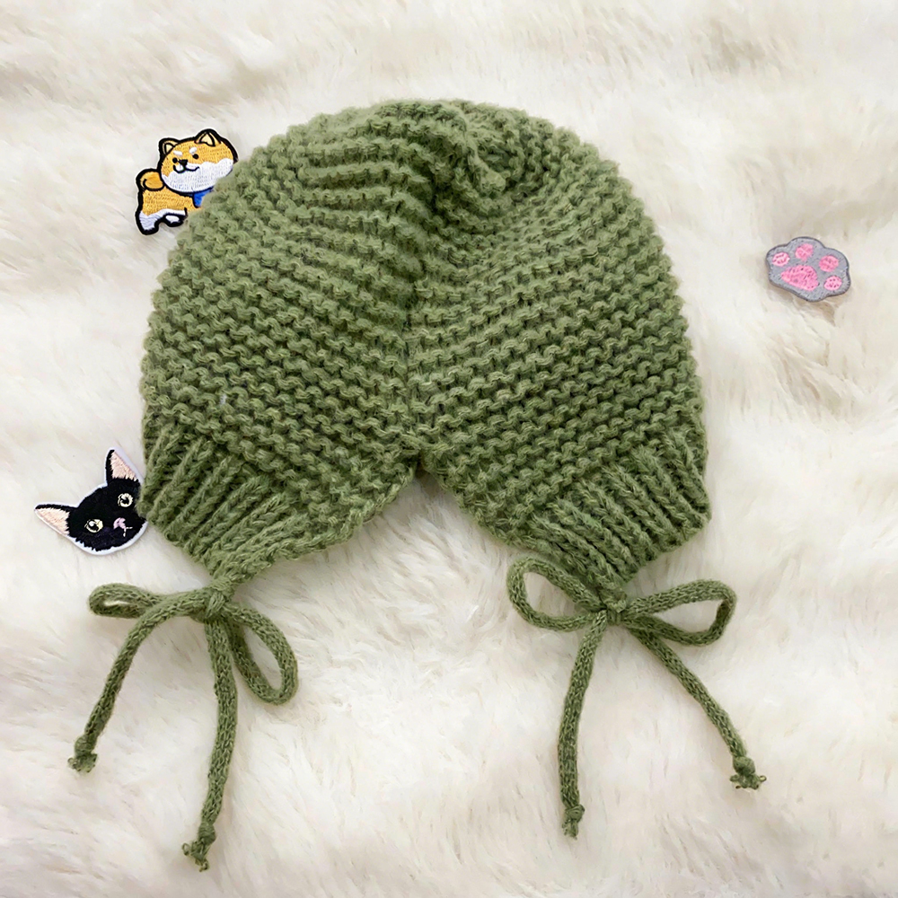 Personalized Embroidered Pet Winter Crochet Frog Beanie | BKPet387