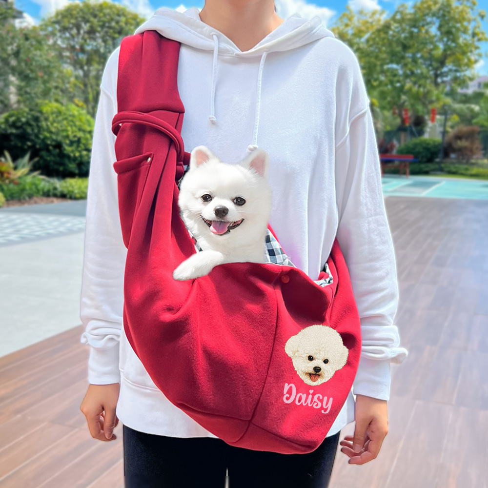 Personalized Pet Portraits Photo Hands Free Sling Carrier | BKPet390