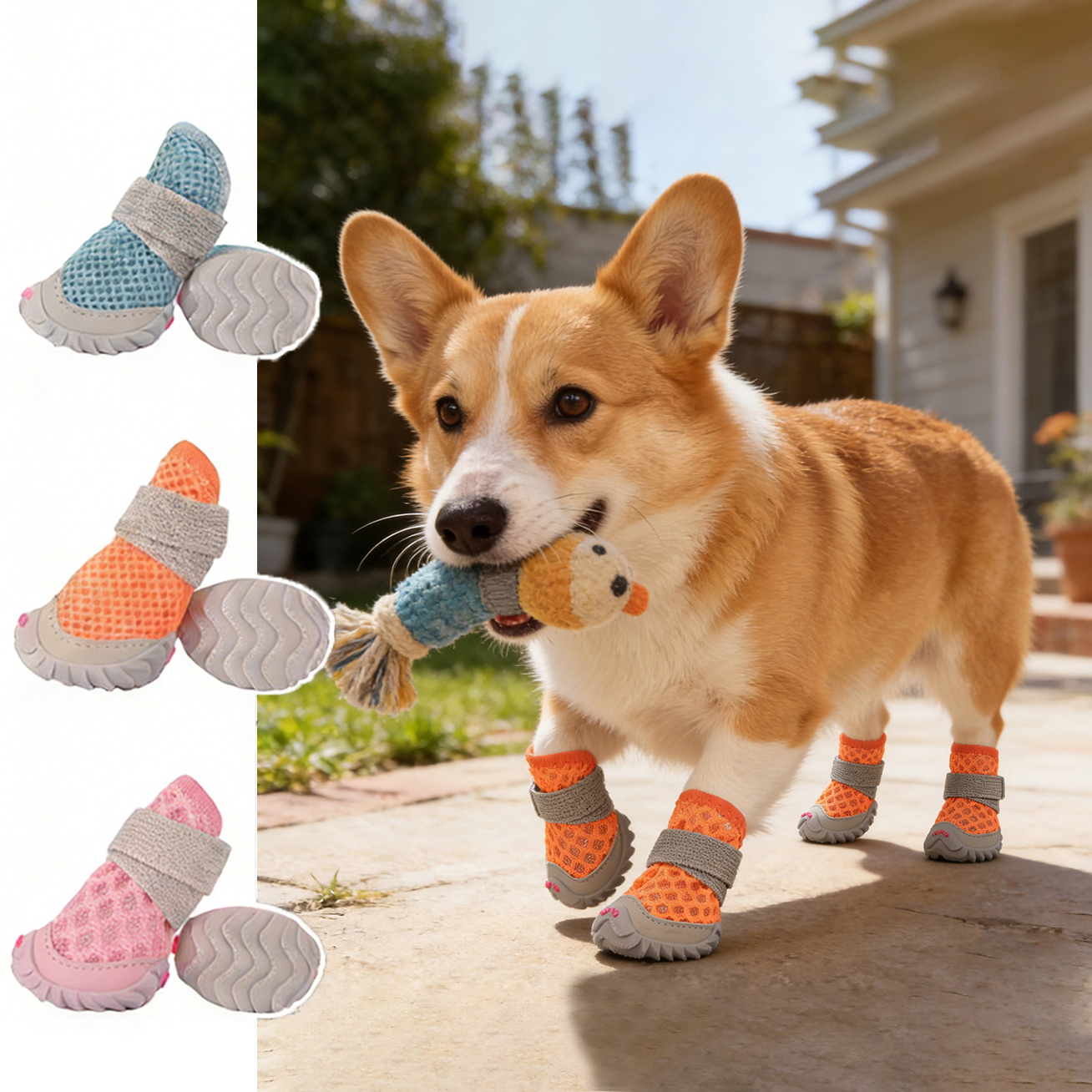Pet Breathable Adjustable Soft Non-slip Shose | BKPet395